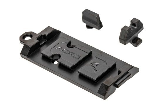 Agency Arms AOS Glock Slide Optic Cover Plate for Aimpoint ACRO P-1. Standard Cut with included sights.